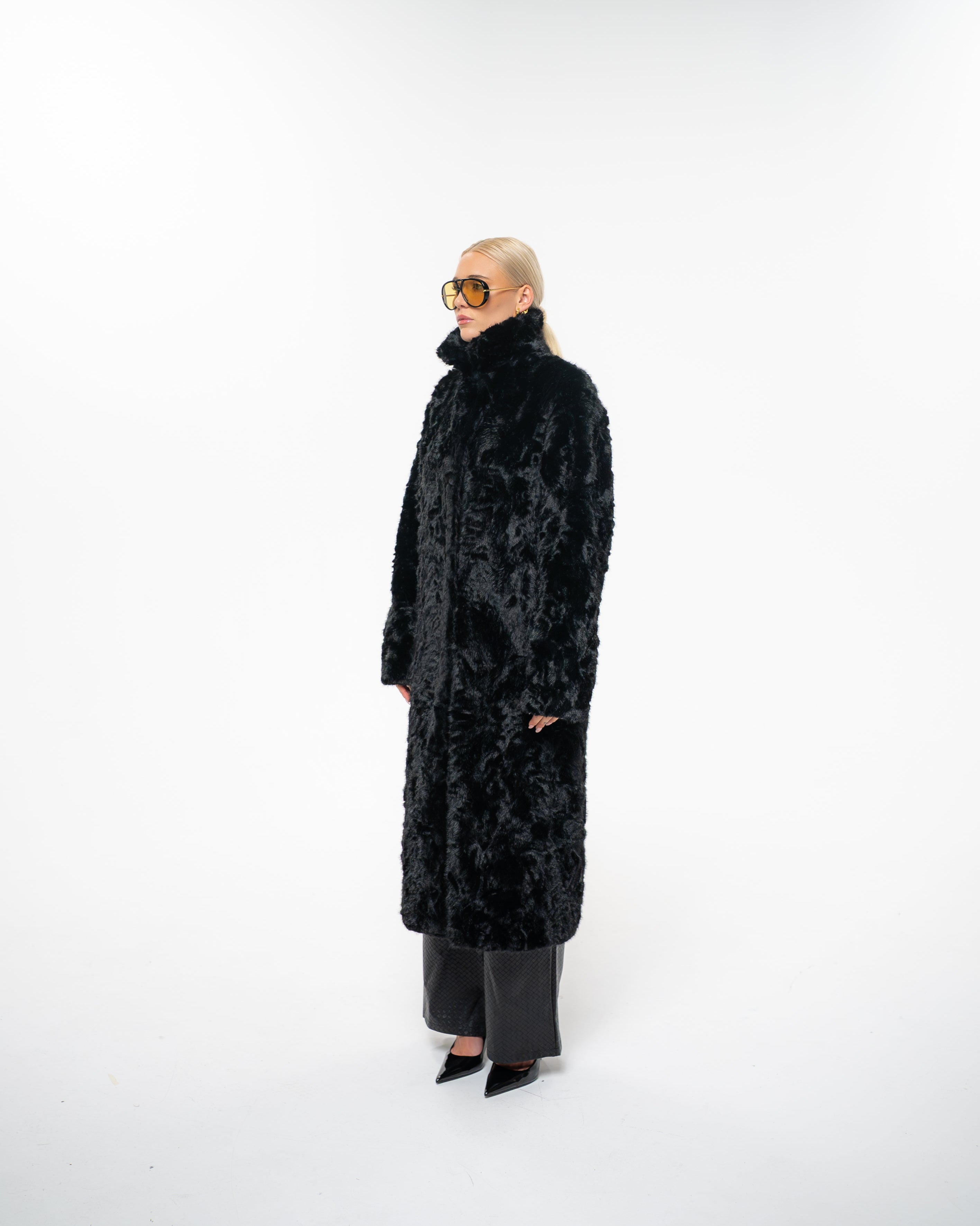 archive grunge fur belt coat y2k brown archive fur leather half coat grunge y2k Vintage Y2K crown buckle