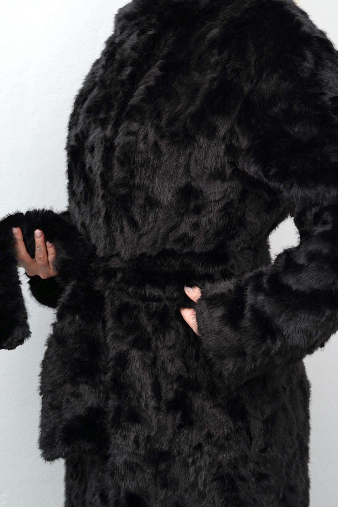 archive grunge fur belt coat y2k brown archive fur leather half coat grunge y2k Vintage Y2K crown buckle